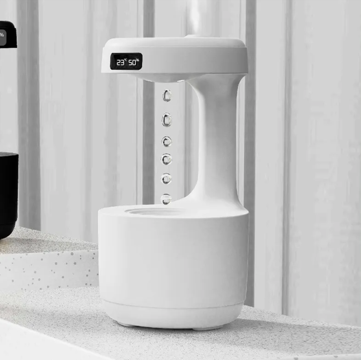 Schlafzimmer-Anti-Schwerkraft-Luftbefeuchter mit Uhr, Wassertropfen-Rückfluss-Aromadiffusor, große Kapazität, Büro, Schlafzimmer, geräuschlos, starker Nebel, Haushaltszerstäuber