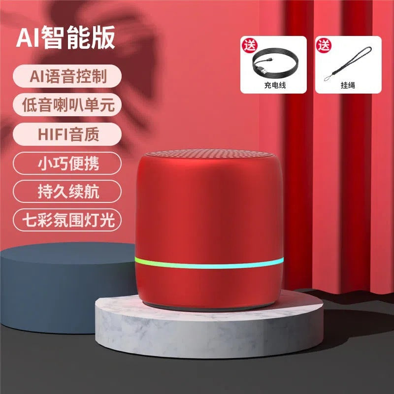 Altavoz Bluetooth Portátil con Voz de IA y Luces