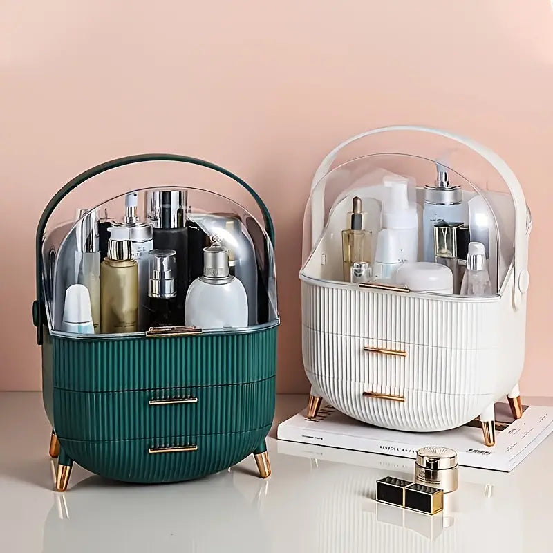 Organizador de Cosméticos de Mano de Gran Capacidad para Escritorio