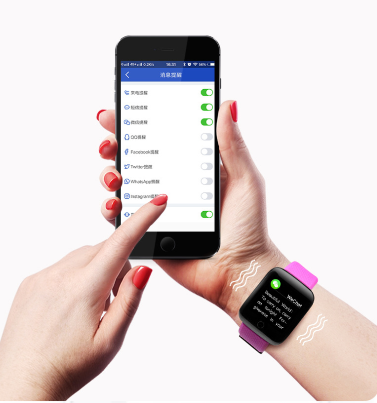 Pulsera Inteligente 116N con Monitor de Ritmo Cardíaco