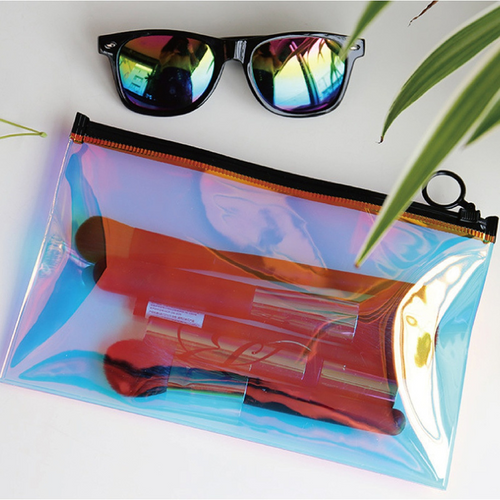 Bolsa Organizadora de Cosméticos Transparente Láser para Viaje