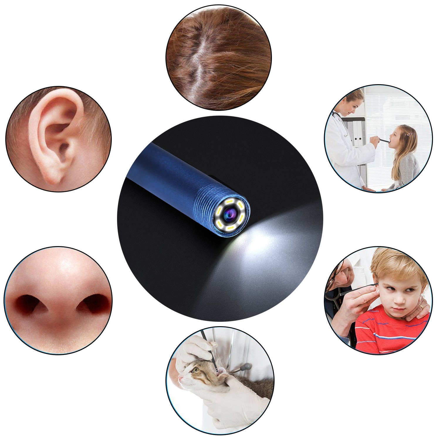 Espejo de inspección auditiva HD - Endoscopio de cuidado personal de 5.5mm