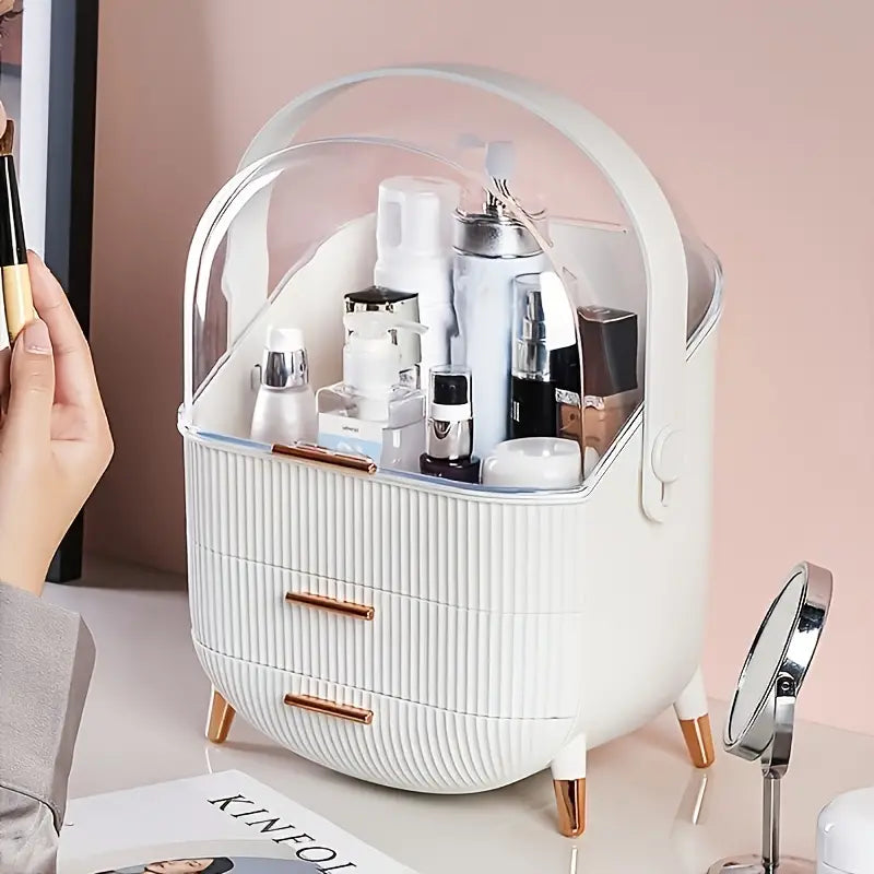 Organizador de Cosméticos de Mano de Gran Capacidad para Escritorio