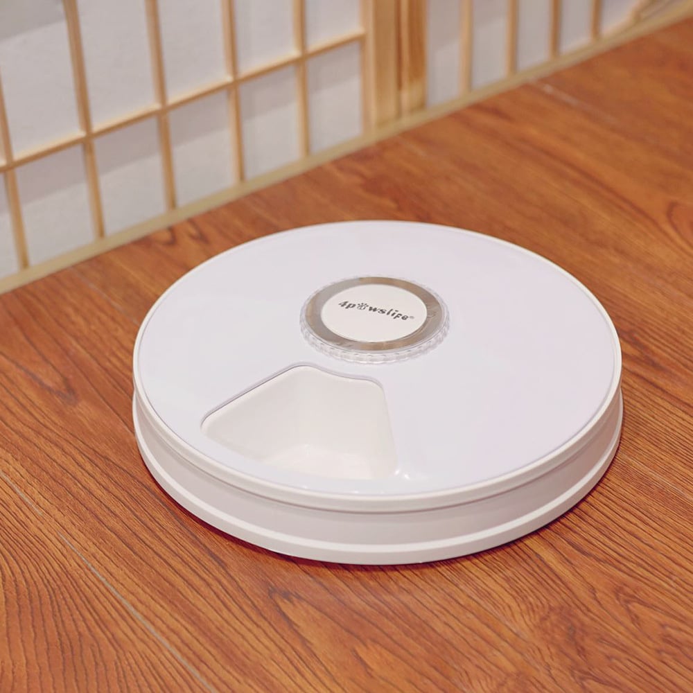 Alimentador Automático para Mascotas con Grabadora de Voz y 6 Compartimentos