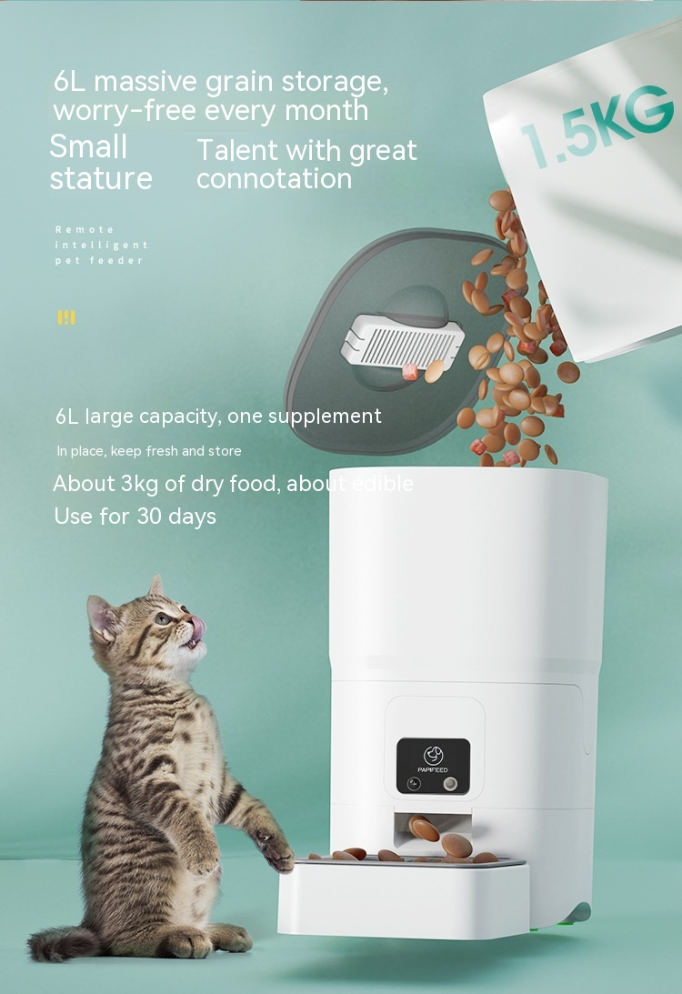 Comedero Automático Inteligente para Mascotas de 6L con Control WiFi Remoto