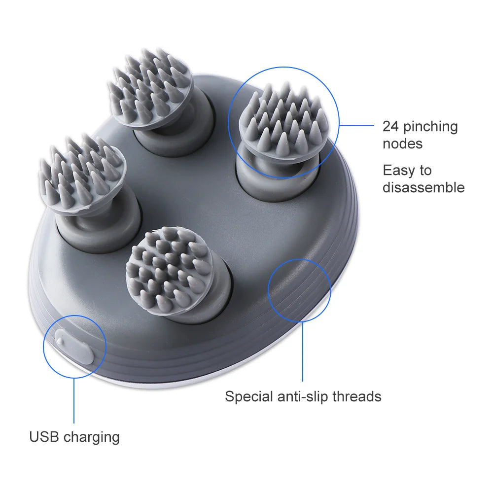 Masajeador Eléctrico de Cuero Cabelludo con Terapia de Amasamiento y Vibrador