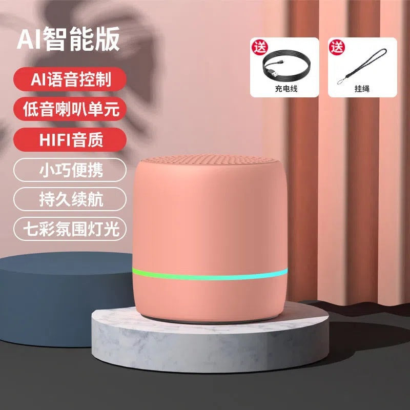 Altavoz Bluetooth Portátil con Voz de IA y Luces