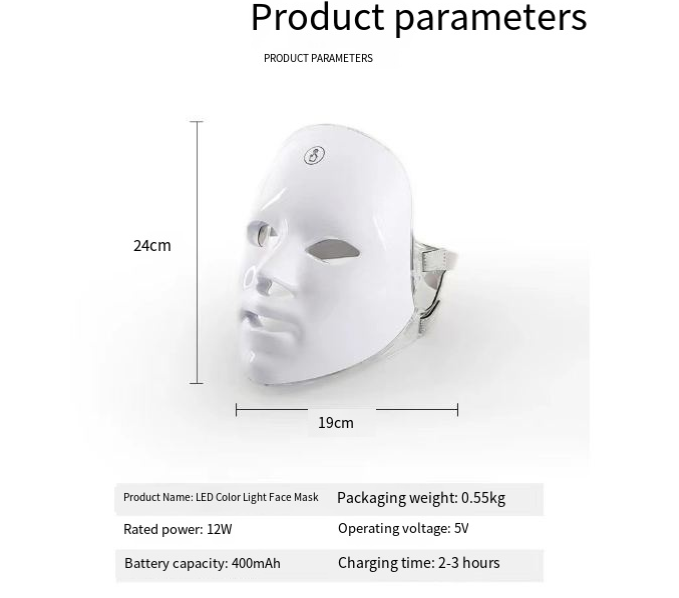 Máscara Facial de Terapia LED para Rejuvenecimiento de la Piel