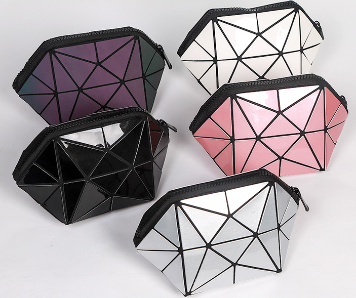 Geometric Cosmetic Bag for Women - Lightweight Travel Organizer
